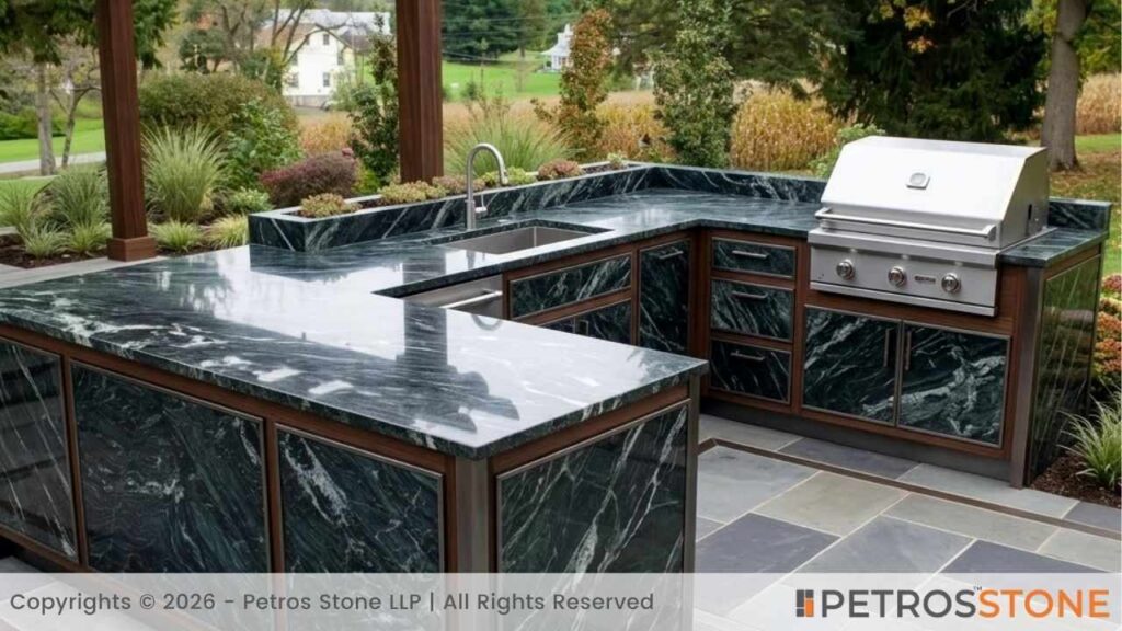 Olivia Green Granite - Outdoor Kitchen