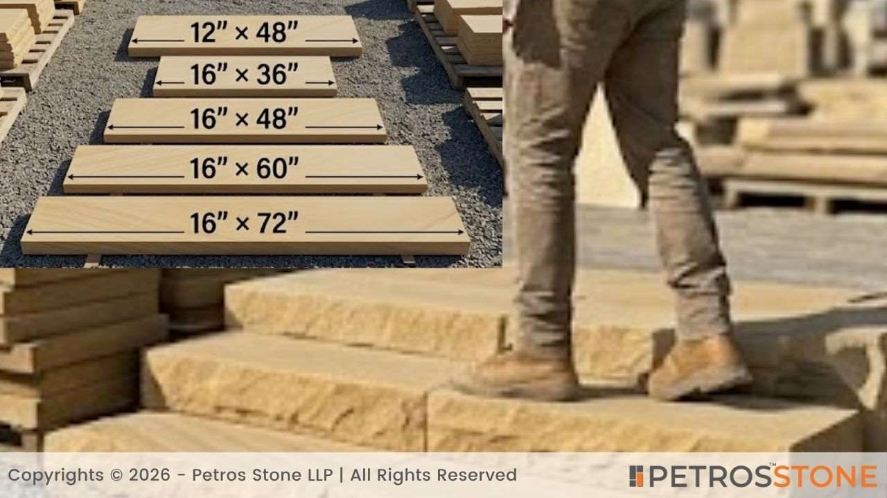 Standard Size & Thickness of Sandstone Steps