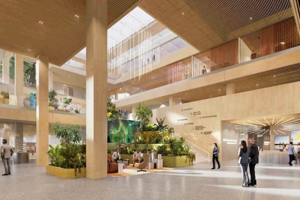 Raiffeisenlandesbank Oberösterreich Campus, Linz, Austria Creating expansive, naturally lit corporate lobbies.