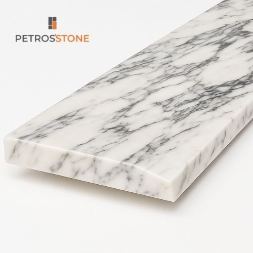 Arabescato Carrara Marble Single Hollywood Edge Threshold