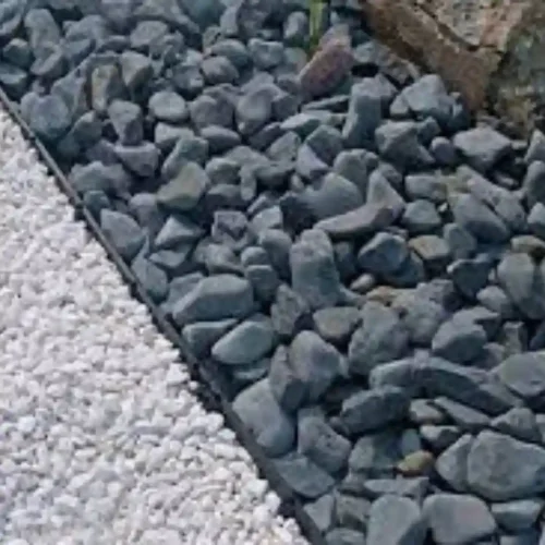 Black Basalt Pebbles Mockup