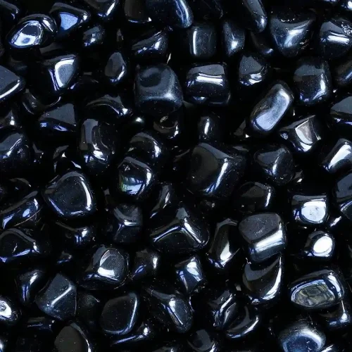 Black Onyx Polished Pebbles Mockup