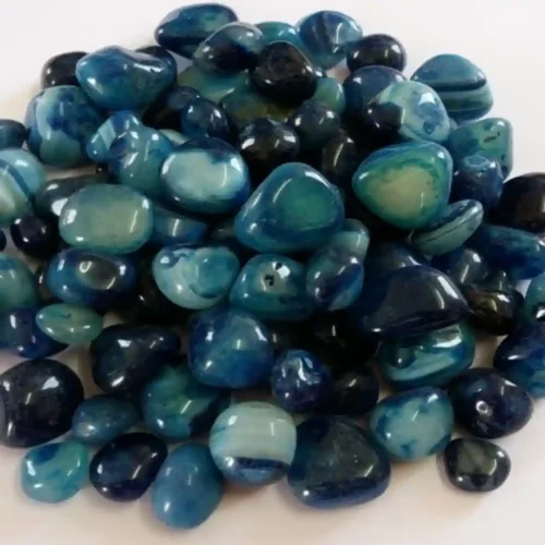 Blue Onyx Polished Pebbles Mockup