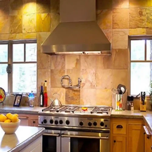 Golden Quartzite Kitchen Wall