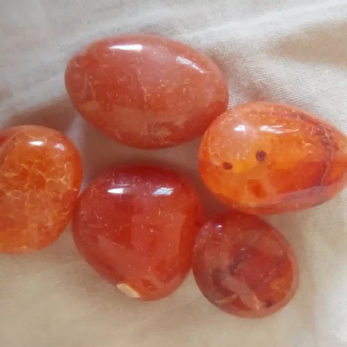 Orange Onyx Polish Pebbles