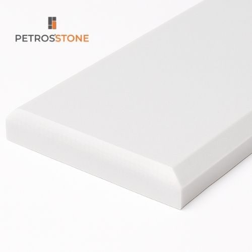 White Engineered Marble Honed Finish Threshold